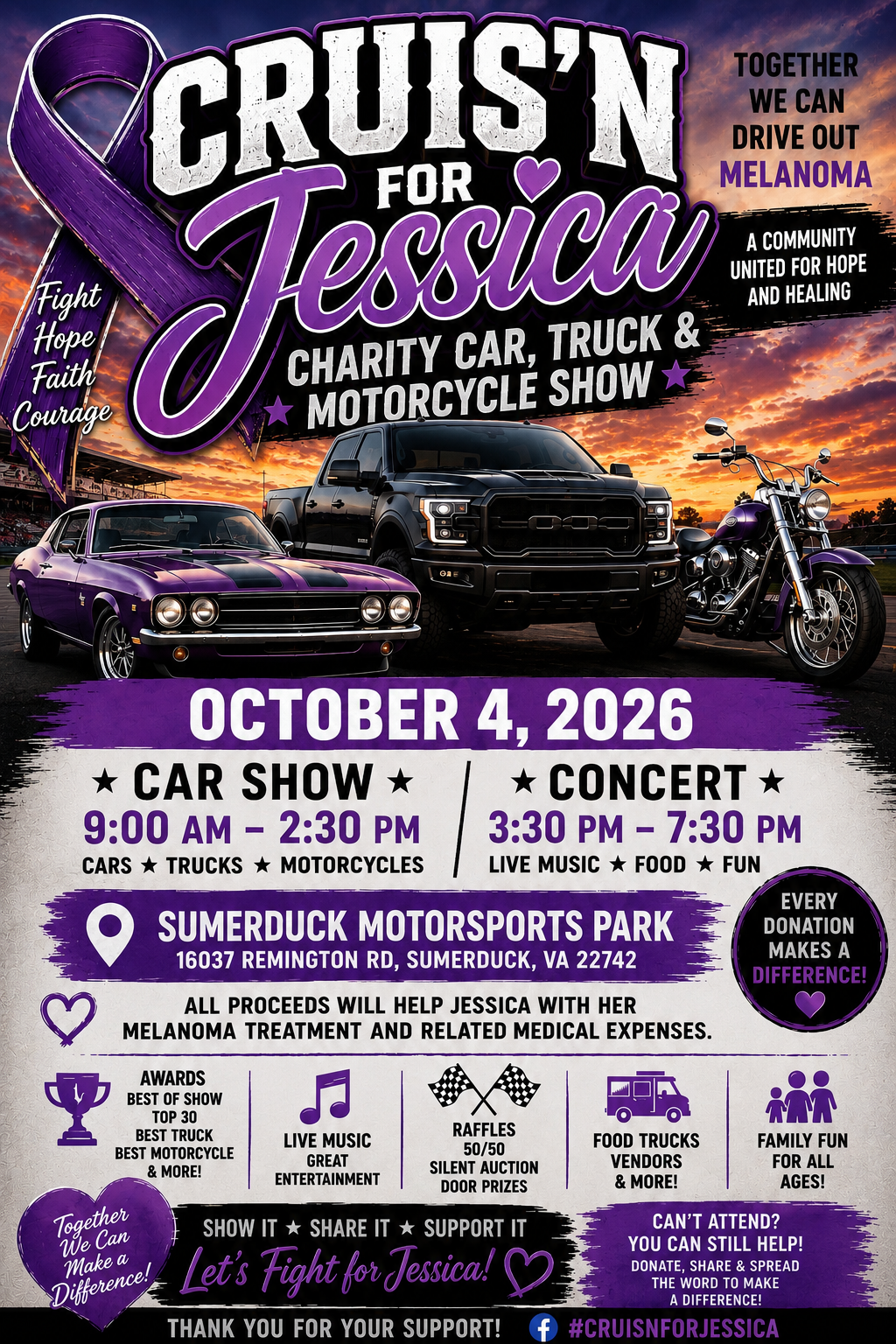 Cruis'n for Jessica Car Show flyer